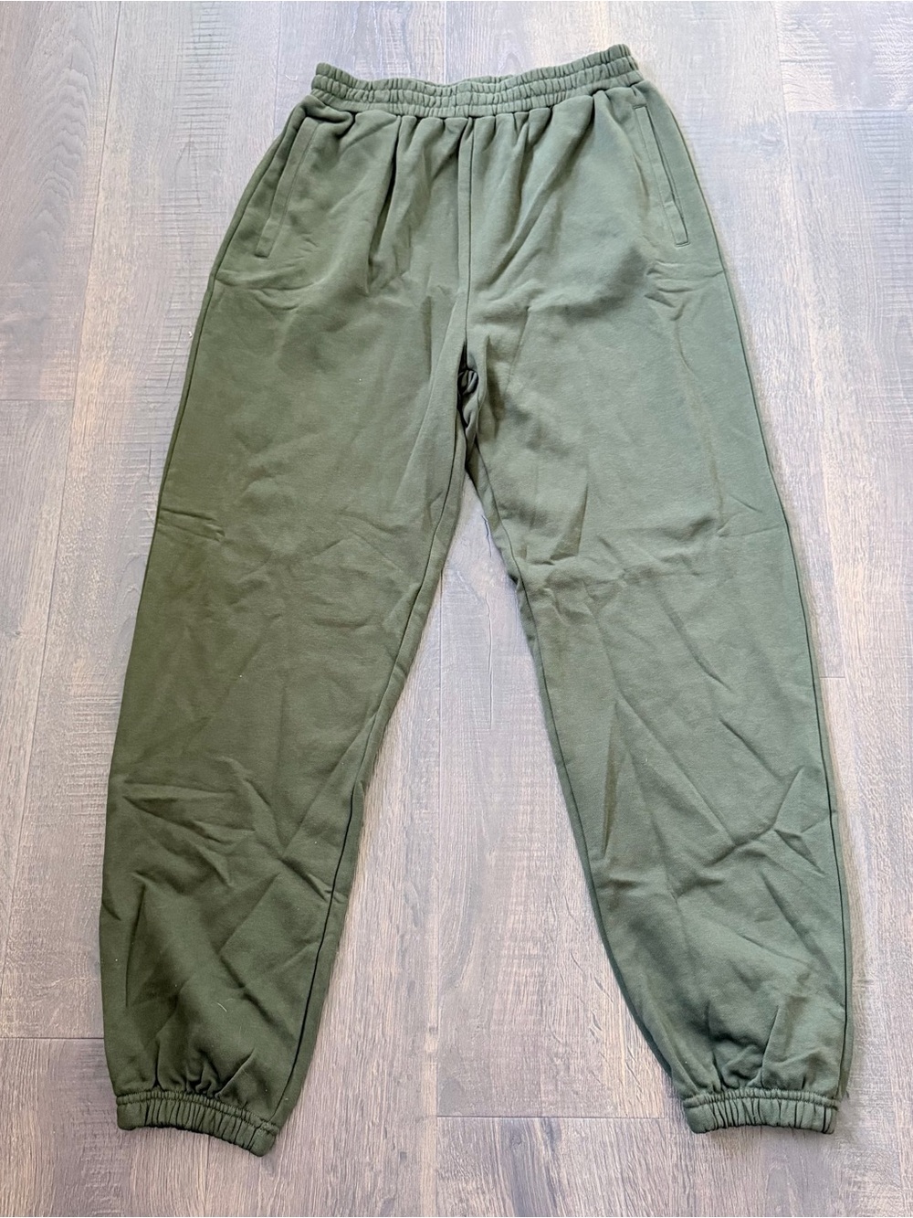 Naked Wardrobe Olive Green French Terry Jogger Sweatpants | Large - Picture 5 of 6
